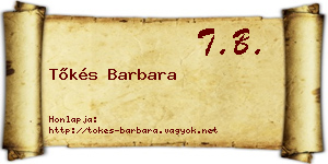 Tőkés Barbara névjegykártya